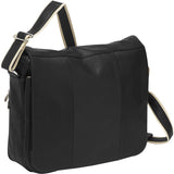 Piel Leather Expandable Messenger Bag, Black, One Size
