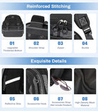 PIG PIG GIRL Mesh Backpack, 17in Heavy Duty See Through Backpack Ultra-Lightweight Net Bookbag Breathable Transparent Beach Backpacks for School Sports Gym, Black