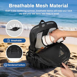 PIG PIG GIRL Mesh Backpack, 17in Heavy Duty See Through Backpack Ultra-Lightweight Net Bookbag Breathable Transparent Beach Backpacks for School Sports Gym, Black