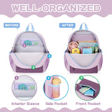 PIG PIG GIRL Toddler Backpack for Girls, 12'' Mini Preschool Backpack for Kids Age 2 - 4 Years Old Small Toddler Bookbag for Kindergarten with Chest Buckle and Reflective Strip, Purple