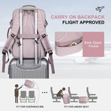 PIJUSHI Travel Backpack for Women Expandable Carry on Luggage Backpack Airline Approved TSA 16" Laptop Bag Business with USB Port(PE034 Light Purple)