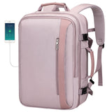 PIJUSHI Travel Backpack for Women Expandable Carry on Luggage Backpack Airline Approved TSA 16" Laptop Bag Business with USB Port(PE034 Light Purple)