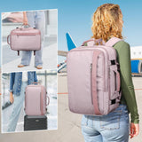 PIJUSHI Travel Backpack for Women Expandable Carry on Luggage Backpack Airline Approved TSA 16" Laptop Bag Business with USB Port(PE034 Light Purple)