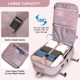 PIJUSHI Travel Backpack for Women Expandable Carry on Luggage Backpack Airline Approved TSA 16" Laptop Bag Business with USB Port(PE034 Light Purple)