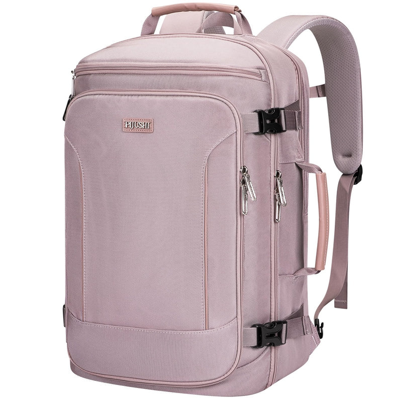PIJUSHI Travel Laptop Backpack 35L Carry on Backpack for Women Men Flight Approved Business Daypack with USB Charging Port for Work Travel(PE067 Purple)