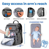 PILLANI Baby Diaper Bag Backpack - Baby Bags for Girls & Boys, Large Waterproof Diaper Backpack - Baby Shower Gifts & Registry Must Haves - Travel Diaper Bags with Changing Pad - Stuff for Newborn