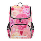 Pink Roses Hearts Specks Petals Kids Toddler Backpack for Boys & Girls 1 PC School Travel Simple Modern Backpack for Teens Men Women Schoolbag Bookbags for Elementary Middle Preschool