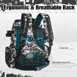 Piscifun Fishing Tackle Backpack with Rod Holders & 4 Tackle Boxes, Outdoor Fishing Bag with Waterproof Rain Cover Camouflage