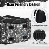 Piscifun Fishing Tackle Backpack with Rod Holders & 4 Tackle Boxes, Outdoor Fishing Bag with Waterproof Rain Cover Camouflage