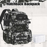 Piscifun Fishing Tackle Backpack with Rod Holders & 4 Tackle Boxes, Outdoor Fishing Bag with Waterproof Rain Cover Camouflage