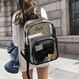 Plaaee Clear Backpack Large Heavy Duty PVC Transparent Backpack for Kids and Adults,Jeep and Lighting Bolts See Through Clear Bookbag for School, Sports, Work, Travel