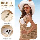Pleneal Crochet Beach Bags for Women, Summer Beach Tote Bag, Soft Woven Shoulder Bags for Vacation