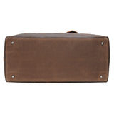 Polare 23” Waterproof Travel Duffel Bag Waxed Canvas Cowhide Leather Trim Luggage for Gym 55L Weekender Overnight Carry on Bag (Brown - 23")