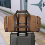 Polare 23" Waxed Canvas Cowhide Leather Travel Duffle Bag 42L Duffel Bag Waterproof Overnight Carry on Luggage Sport Weekender Bag For Men (Brown - 23")