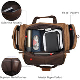 Polare 23" Waxed Canvas Cowhide Leather Travel Duffle Bag 42L Duffel Bag Waterproof Overnight Carry on Luggage Sport Weekender Bag For Men (Brown - 23")