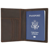 Polare Slim RFID Blocking Leather Passport Holder Travel Bifold Wallet For Men