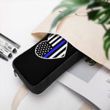 Police U.S. Flag Travel Makeup Bag Portable Cosmetic Pouch Office Storage Pocket Cute Pencil Case