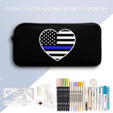 Police U.S. Flag Travel Makeup Bag Portable Cosmetic Pouch Office Storage Pocket Cute Pencil Case