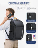 Ponhog 17 Inch Laptop Backpack for Men, Business Travel Anti - Theft Backpack with USB Charging Port, Water Resistant Computer Bag Carry On Flight Approved for Work College Weekender, Black