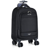 Ponhog Rolling Backpack, 15.6 inch Laptop Backpack with 4 Spinner Wheels, Carry on Travel Backpack Water Resistant Wheeled Backpacks for Women Men Suitable for Overnight College Work, Black