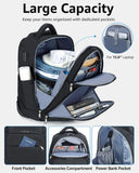 Ponhog Rolling Backpack, 30L Travel Laptop Backpack with Wheels, 15.6 Inch Roller Carry on Luggage with USB Charging Port, Flight Approved Personal Item Wheeled Suitcase for Men Women Adults, Black
