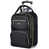 Ponhog Rolling Backpack for Women, 15.6 Inch Travel Laptop Wheeled Backpack, 30L Roller Carry On Backpack or Adults Business College Work Overnight, Stylish Personal Item, Black