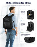 Ponhog Rolling Backpack with Wheels, Airline Approved Travel Backpack for Men Women, Carry On Laptop Bag Fits 15.6 Inch Laptop, Black