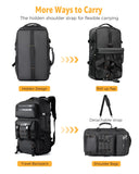 Ponhog Travel Backpack for Men, 50L Carry On Flight Approved Convertible Duffle Bag with Shoe Compartment, 17 inch Laptop Luggage with USB Charging Port for Weekender Hiking, Black