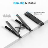 Portable Laptop Stand, OMOTON Laptop Stand for Desk Ergonomic 7 - Levels Angles Adjustable Computer Stand, ABS Laptop Riser Holder Compatible with All Laptops and iPad(10 - 15.6")