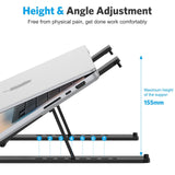 Portable Laptop Stand, OMOTON Laptop Stand for Desk Ergonomic 7 - Levels Angles Adjustable Computer Stand, ABS Laptop Riser Holder Compatible with All Laptops and iPad(10 - 15.6")
