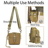 Portable Molle Dump Pouch with Adjustable and Removable Waist and Shoulder Straps for Shooting, Hunting and Outdoor Sports Tactical Slingshot Balls Bag Slingshot Ammo Drawstring Dump Pouch Black