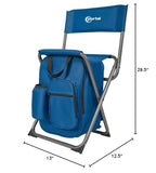 Portal Backpack Cooler Chair Fishing Chairs with Backrest Folding Camping Stool Compact for Outdoors Hiking Hunting Travel, Supports 225 lbs Capacity