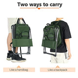 Portal Backpack Cooler Chair Fishing Chairs with Backrest Folding Camping Stool Compact for Outdoors Hiking Hunting Travel, Supports 225 lbs Capacity