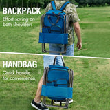 Portal Backpack Cooler Chair Fishing Chairs with Backrest Folding Camping Stool Compact for Outdoors Hiking Hunting Travel, Supports 225 lbs Capacity