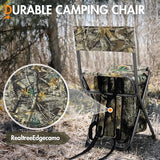 Portal Backpack Cooler Chair Fishing Chairs with Backrest Folding Camping Stool Compact for Outdoors Hiking Hunting Travel, Supports 350 lbs Capacity