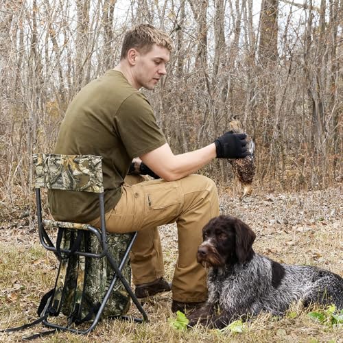 Portal Backpack Cooler Chair Fishing Chairs with Backrest Folding Camping Stool Compact for Outdoors Hiking Hunting Travel, Supports 350 lbs Capacity