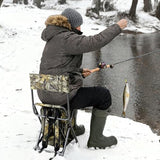 Portal Backpack Cooler Chair Fishing Chairs with Backrest Folding Camping Stool Compact for Outdoors Hiking Hunting Travel, Supports 350 lbs Capacity