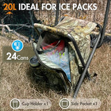 Portal Backpack Cooler Chair Fishing Chairs with Backrest Folding Camping Stool Compact for Outdoors Hiking Hunting Travel, Supports 350 lbs Capacity