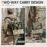 Portal Backpack Cooler Chair Fishing Chairs with Backrest Folding Camping Stool Compact for Outdoors Hiking Hunting Travel, Supports 350 lbs Capacity
