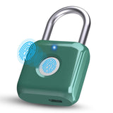 Pothunder Fingerprint Padlock, Smart Metal Keyless Fingerprint Lock, Waterproof, USB Rechargeable, for Gym, School, Luggage, Backpack, Suitcase, Green