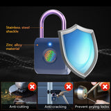Pothunder Fingerprint Padlock, Smart Padlock, Locker Lock, Biometric Metal Keyless Fingerprint Lock, USB Rechargeable, for Gym Locker, Luggage, Backpack(Blue)
