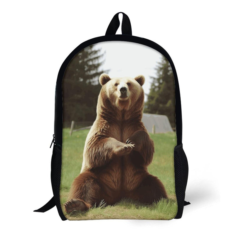 POTSCBVW Hi Bear Sit on The Lawn Backpack for Men Women, Heavy Duty Backpack Large Capacity, Durable Lightweight Travel Daypack