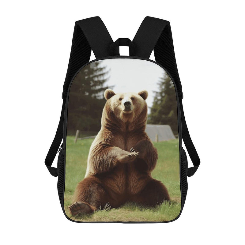 POTSCBVW Hi Bear Sit on The Lawn Backpack for Men Women, Heavy Duty Backpack Large Capacity, Durable Lightweight Travel Daypack