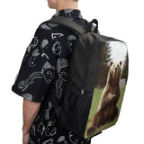 POTSCBVW Hi Bear Sit on The Lawn Backpack for Men Women, Heavy Duty Backpack Large Capacity, Durable Lightweight Travel Daypack