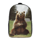POTSCBVW Hi Bear Sit on The Lawn Backpack for Men Women, Heavy Duty Backpack Large Capacity, Durable Lightweight Travel Daypack