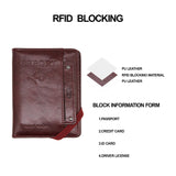 POXIADIV RFID Passport Wallet, RFID Passport Holder for Wallet, Essential Travel Anti - Theft Wallet Storage Case, Anti - Theft Protective Case，Burgundy
