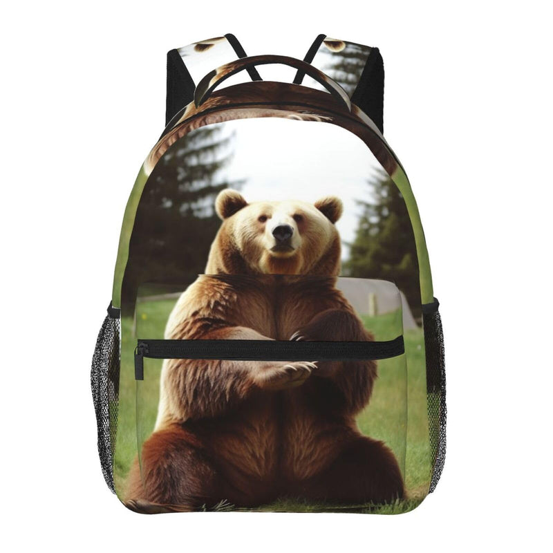 PPTHSNVB Travel Laptop Backpack Hi Bear Sit on the lawn Carry On Backpack Casual Daypack Lightweight Business Work Bag