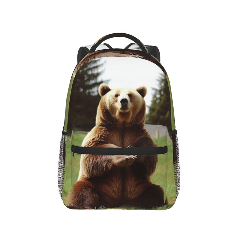 PPTHSNVB Travel Laptop Backpack Hi Bear Sit on the lawn Carry On Backpack Casual Daypack Lightweight Business Work Bag
