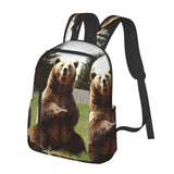PPTHSNVB Travel Laptop Backpack Hi Bear Sit on the lawn Carry On Backpack Casual Daypack Lightweight Business Work Bag