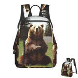 PPTHSNVB Travel Laptop Backpack Hi Bear Sit on the lawn Carry On Backpack Casual Daypack Lightweight Business Work Bag